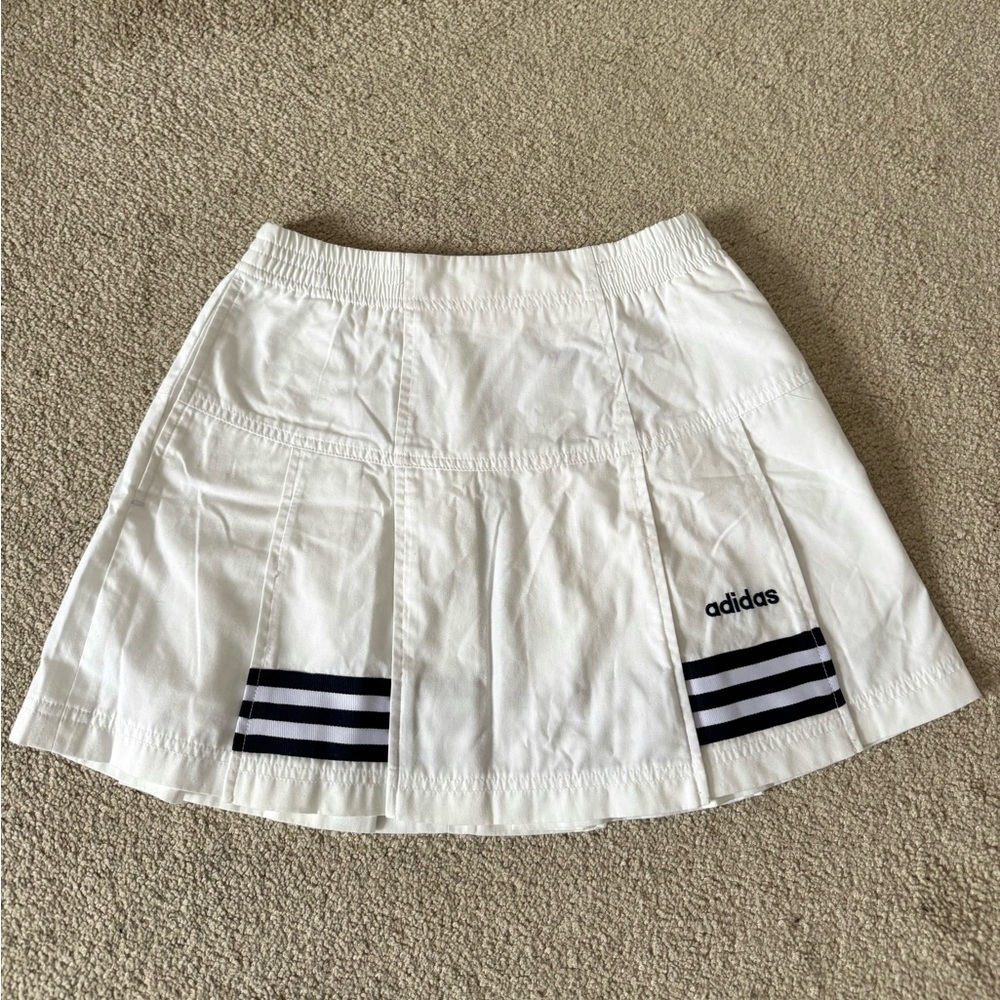 Adidas White Skirt with Black Stripes